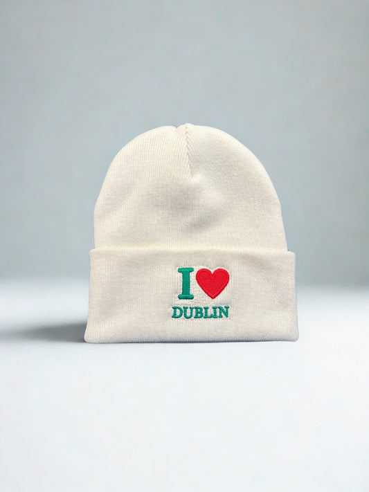 I Love Dublin Beanie White